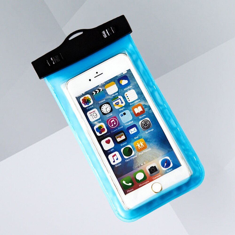 Universal Waterproof Phone Pouch with Sensitive and Transparent TPU Screen WaterProof Snowproof Shockproof Cell Phone: Sky-blue