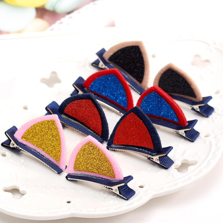 2 stuks/partij kleine meisjes haarspeldjes schattige kattenoren haarspeld kinderveiligheidsspeld hoofdband voor kinderhaaraccessoires