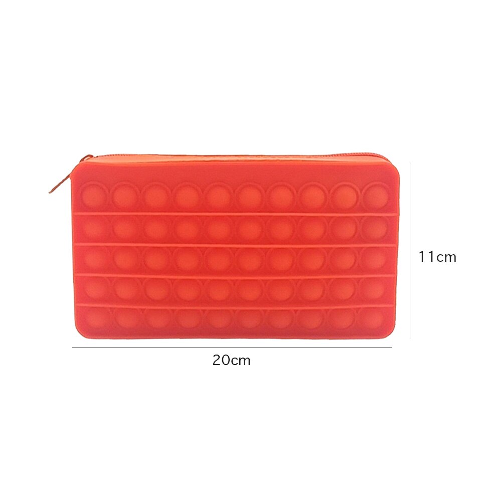 Funny Pencil Case Silicone Purse Push Bubbles Simple Stationary Bag Popper Sensory Pencil Case Fidget Toys