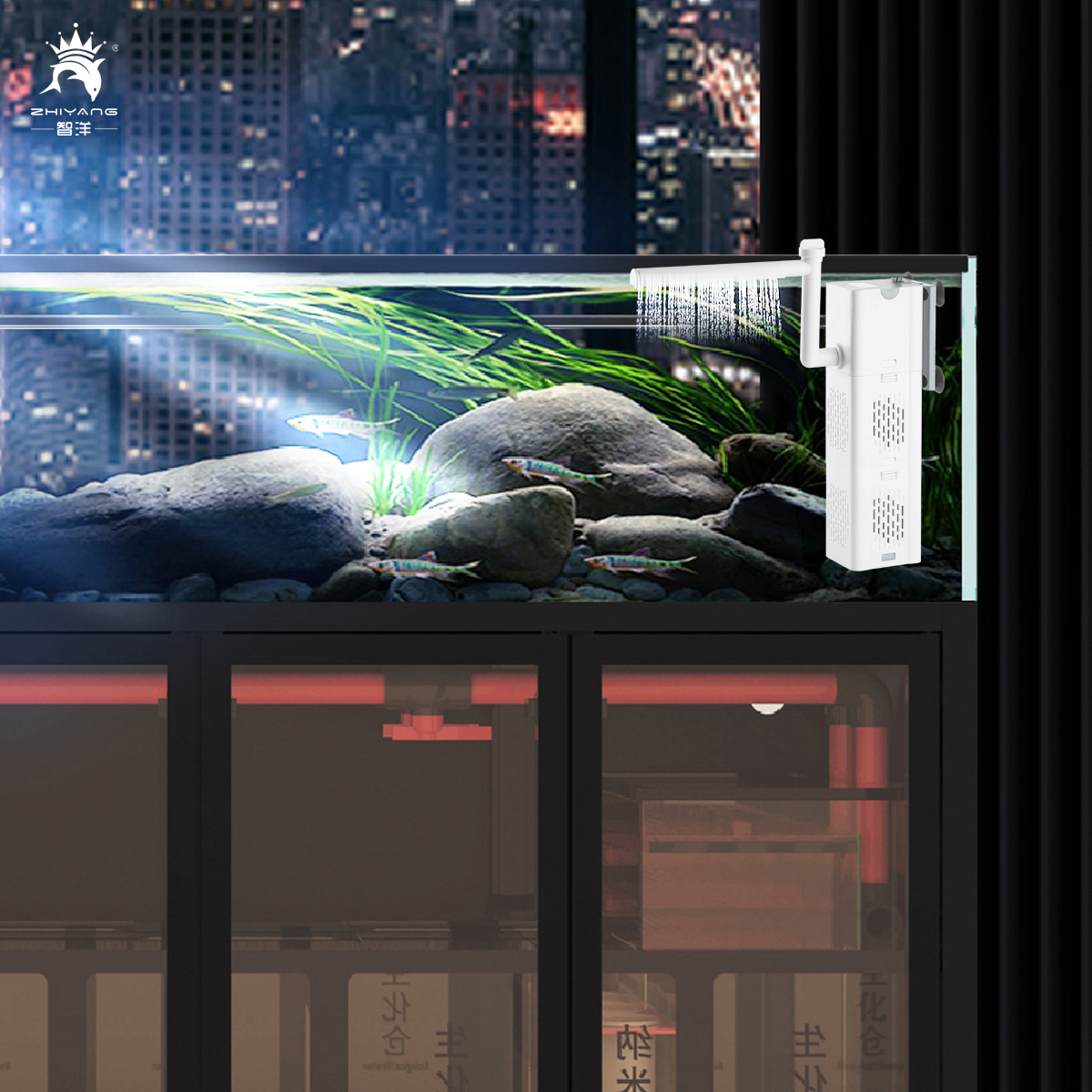 Zuurstof Lucht aquarium filter Aquarium Filter pomp Aquarium Pomp 110V 220V waterpomp aquarium DIY doos Spons bacteriën bal ring