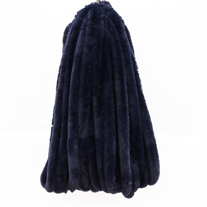 1M Kunstmatige Konijnenbont Lint Tapes Diy Kleding Naaien Pluizige Bekleding Trimmen Stof Naaien Kostuum Ambachten Rand: Navy blue
