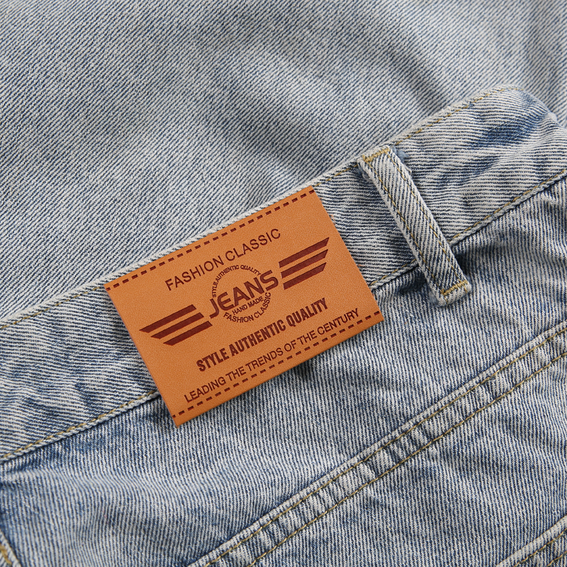 Jeans-Etikett in Lagerbier/PU/karte Stichworte Universal- Jeans leder Patch etiketten gute leder Etikett für Jeans 100 teile/los