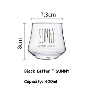 Water Glass,Juice Glass, Water Cup,Highball Glass, Drinkware: Black Sunny400ml