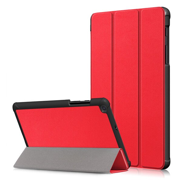 Gligle Slim Leather Case cover for Samsung Galaxy Tab A 8.0 SM-T290 SM-T295 SM- T297 Tablet shell+screen film+touch pen: red