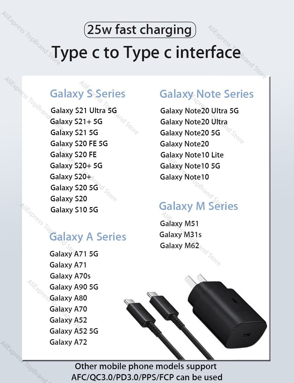 Samsung-cargador de carga súper rápida para móvil, dispositivo de carga de 5G y 25w, con Usb tipo C Pd PPS, para Galaxy Note 20 Ultra 10, Samsung S22, S21, S20