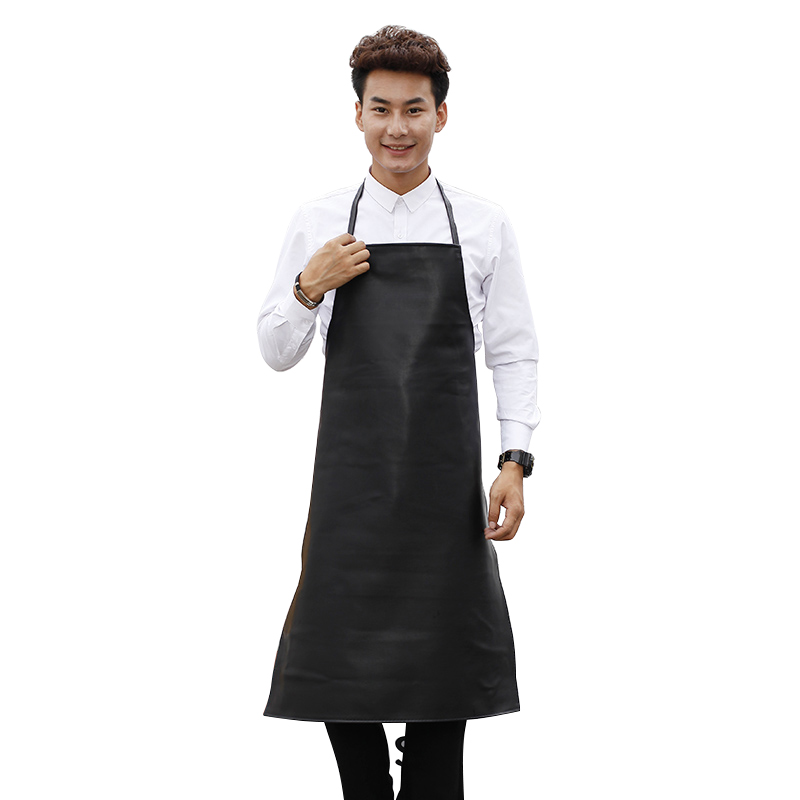 Waterproof Oil-proof Aprons Leather Bib Apron Labor Working Protective Clothing For Canteen Kitchen Restaurants Length 95cm