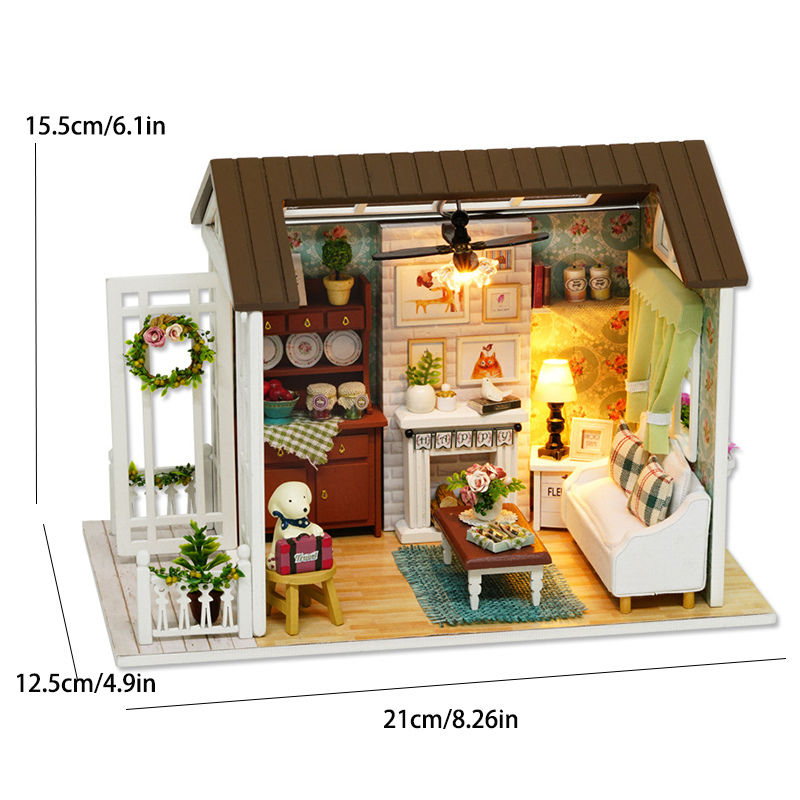 DIY 3D Bakkerij Poppenhuis Houten Miniatuur Poppenhuis Kit Meubels Modern Huis Model Speelgoed Kinderen Creatieve Meisje Verjaardagscadeautjes