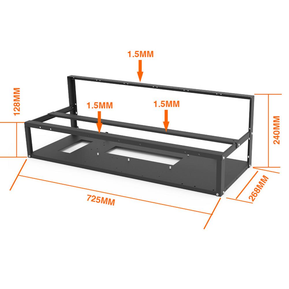 6 8 12 GPU Steel Opening Air Mining Frame Rig Case Durable Open Mining Rig Frame Case Stackable Miner Computer Rack