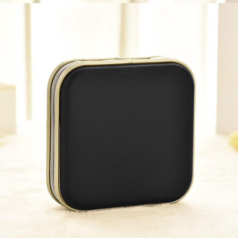 Portable Large Capacity Disc CD DVD VCD Wallet Storage Organizer Case with Zipper Hard EVA Bag Album Box: Black Small