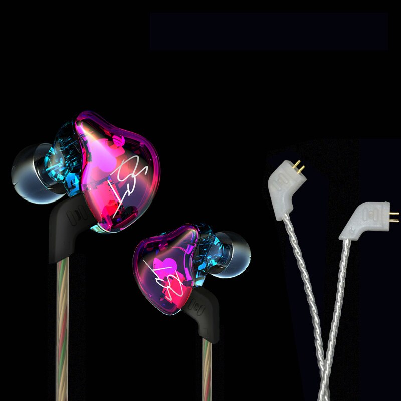 Kz Zst/Zst Pro 1DD + 1BA Hybrid In-Ear Oortelefoon Noise Cancelling Headset Met Microfoon Vervanging Kabel zsn Zsn Pro: Purple no mic cable