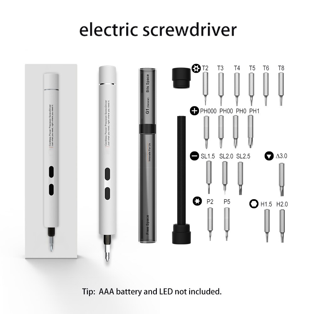 Chave de fenda elétrica portátil sem fio chave de fenda magnética chave de fenda mão precisão conjunto bit pequenos dispositivos ferramentas reparo conjunto