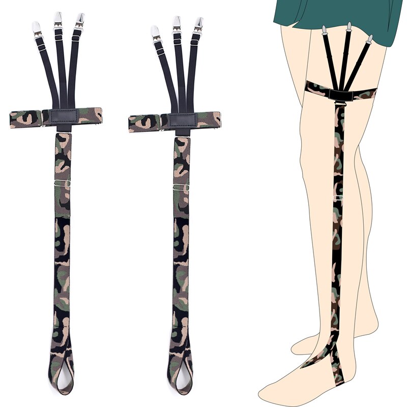 Shirt Stay Garters Nylon Two-in-One Women Socks Garters Elastic jarretera desmontable Straps clips and buckle designs