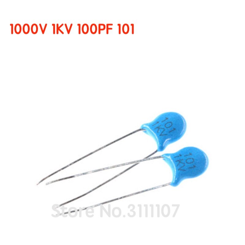 20pcs 100pF 1000V High Voltage Ceramic Disc Capacitors – 1KV, ±20%, Unbranded