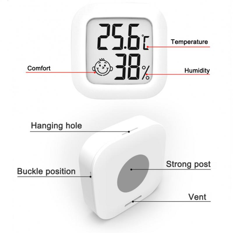 Indoor Room Electronic Temperature Humidity Meter Celsius/Fahrenheit Mini LCD Digital Thermometer Hygrometer With Emotional