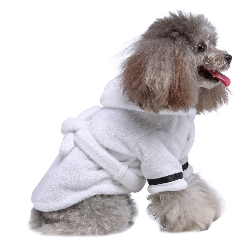 Hond Bathrob Hond Pyjama Slapen Kleding Zachte Huisdier Bad Drogen Handdoek Kleding Voor Voor Puppy Honden Katten Pet Accessoires: S