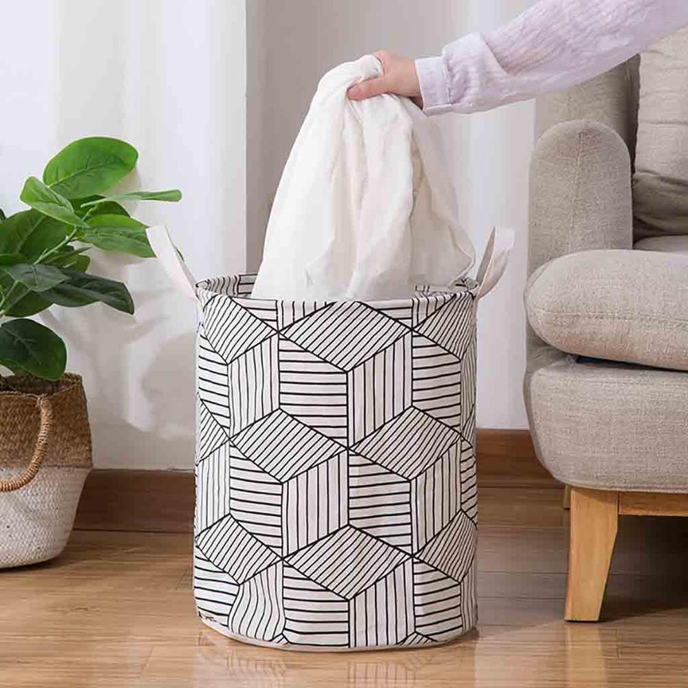 Gran cesta de la ropa de algodón impermeable bolsa de lavado de almacenamiento plegable корзина для белья, decoración para el hogar, accesorios, # FS18