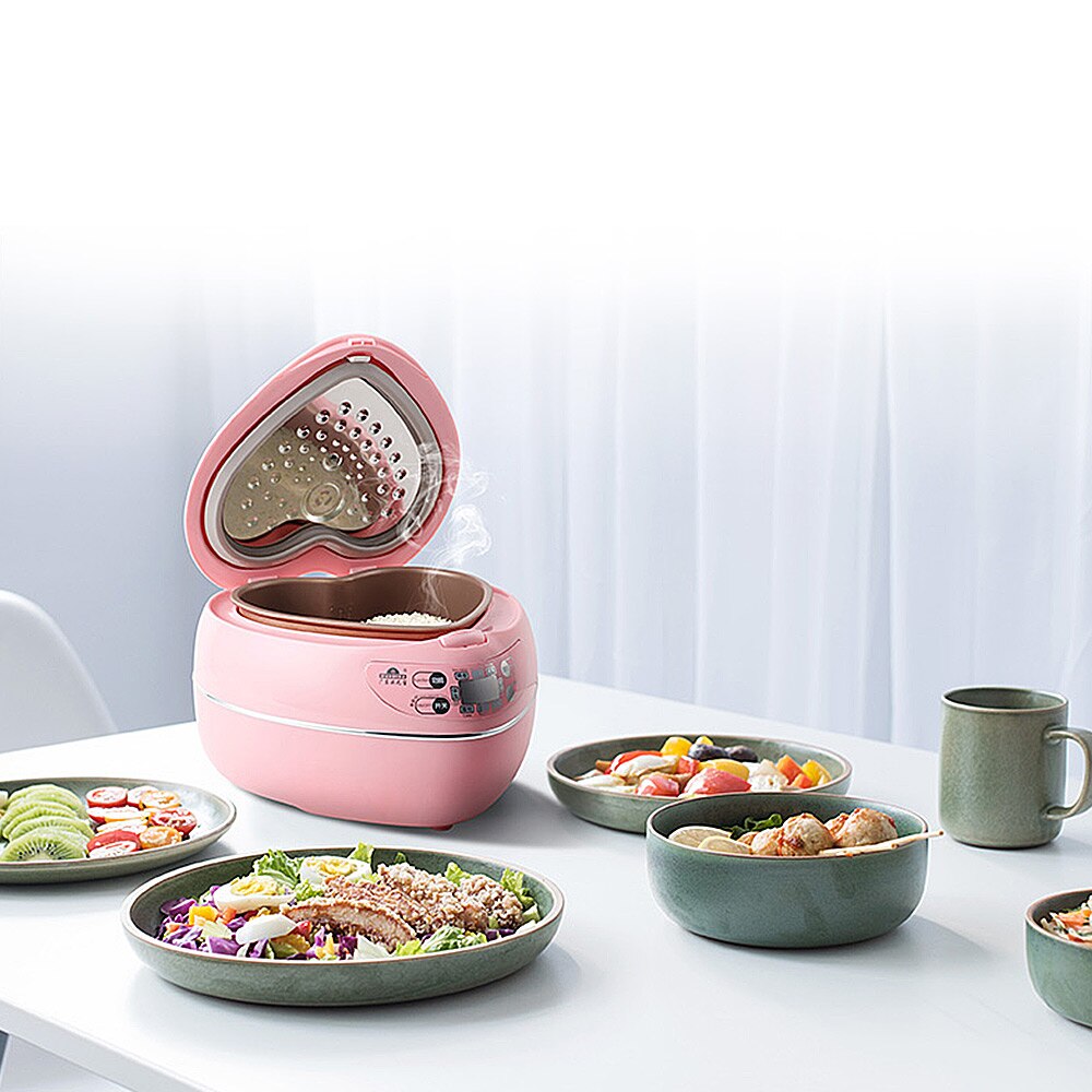 Cuiseur de riz intelligent en forme de cœur, Mini marmite électrique pour 1-2-3-4 personnes