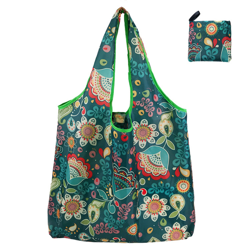 Bolsas de compras reutilizables para mujer, bolso de mano plegable de tela portátil, bolsa de comestibles ecológica, bolsos de mano plegables de gran capacidad para frutas y verduras: Oro