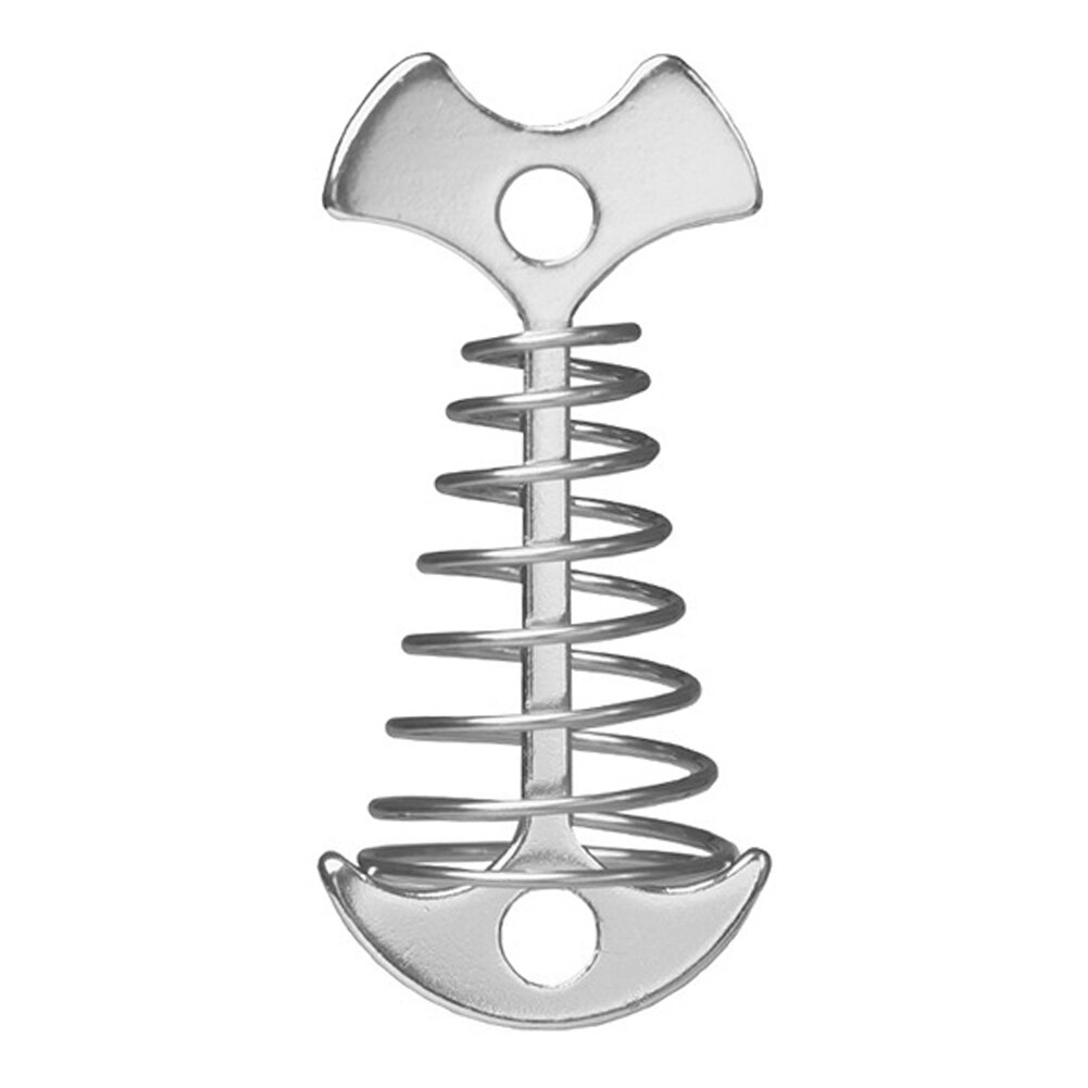 Verstelbare Spiraalvormige Lente Fishbone Dek Anker Haringen Touw Gesp Tent Haken Board Pinnen Voor Camping Wandelen Apparatuur: Silver