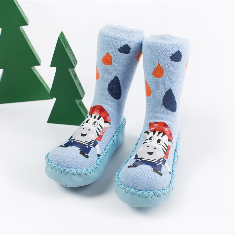 Baby Peuter Sokken En Schoenen Antislip Zachte Bodem Kids Zachte Sokken Katoen Mode Voor Jongen En Meisjes Kinderen Footwear In Een: Light Blue / 12cm
