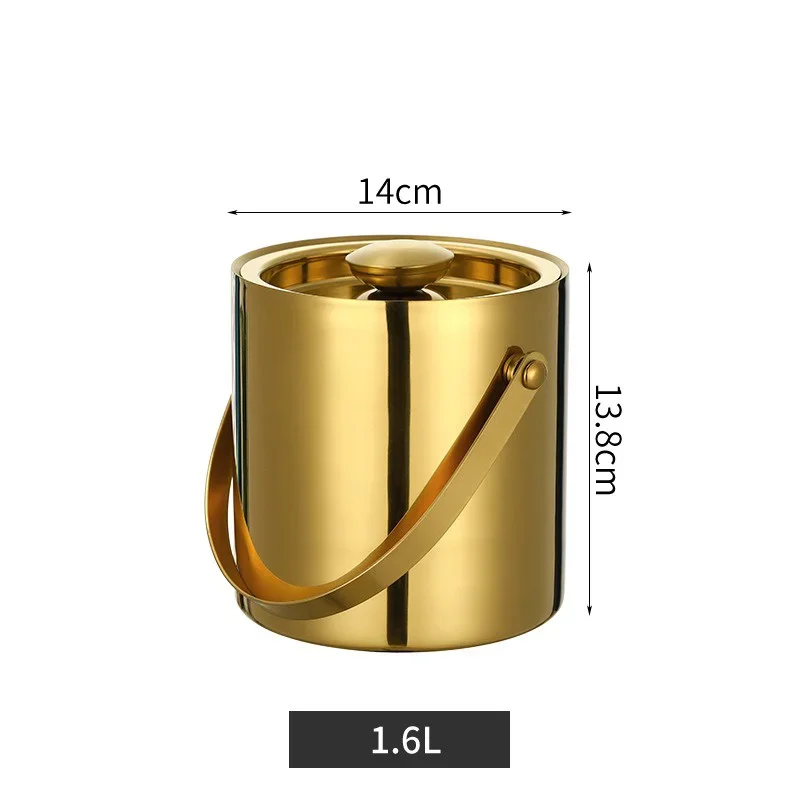 Stainless Steel Ice Grain Ice Bucket Double Walled Cooler Bucket Portable Beer Bucket with Comfortable Carry Handle Beer Cooler: light green