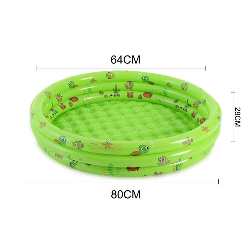 Verdickt Umwelt Freundliche PVC Aufblasbare Gedruckt Baby Kinder Schwimmen Pool Aufblasbare Runde Pool Wasser Spaß Spielzeug: green 80cm