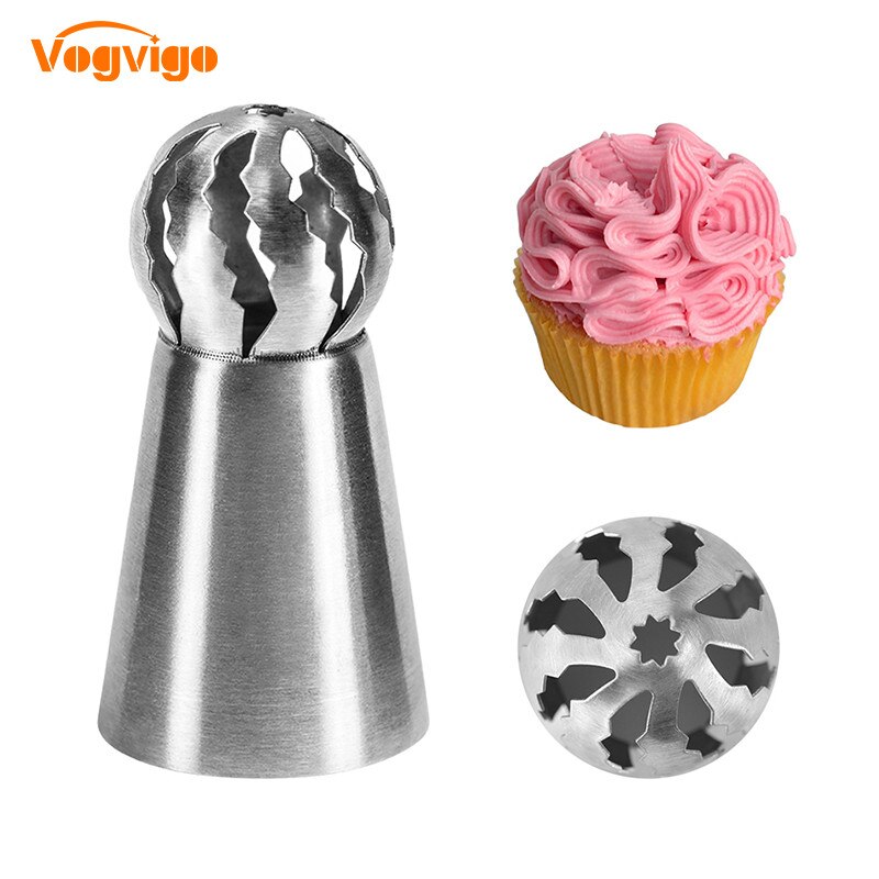 Vogvigo Russische Bal Nozzle 1Pc Rvs Bakkerij Accessoires Cake Decorating Nozzle Tips Cake Decoratie Sugercraft Pastry: D