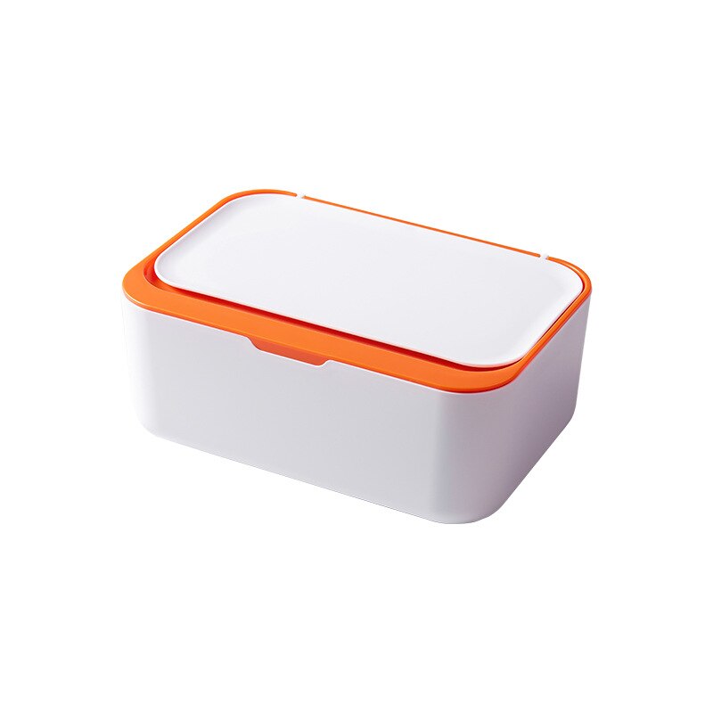 1Pcs Plastic Tissue Box Storage Case Wet Tissue Box Toilet Paper Container For Home Car Tissue Paper Dispenser: White Orange
