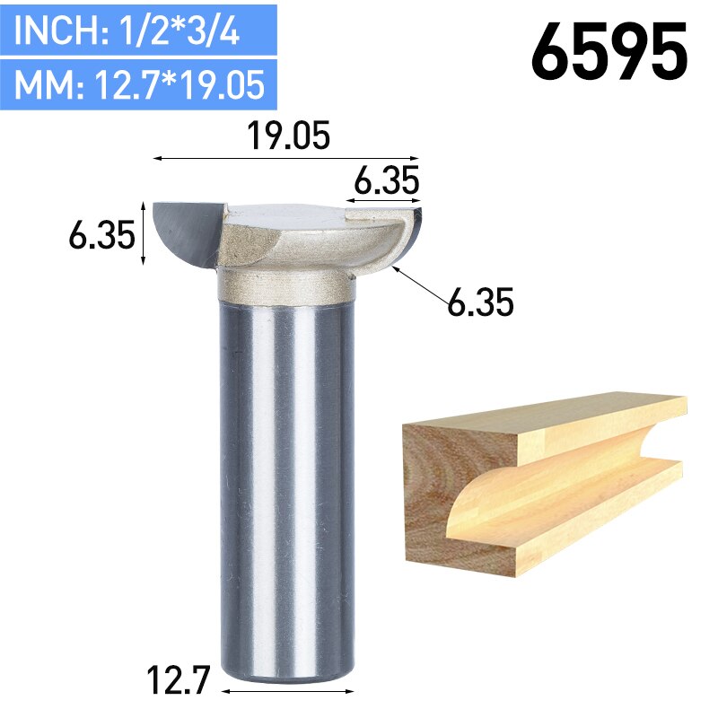 HUHAO 1pc 1/4" 1/2" Shank Cove Bit With Bearing Woodworking Tool 2 Flute Trimming Router Bits For Wood Endmill Milling Cutter