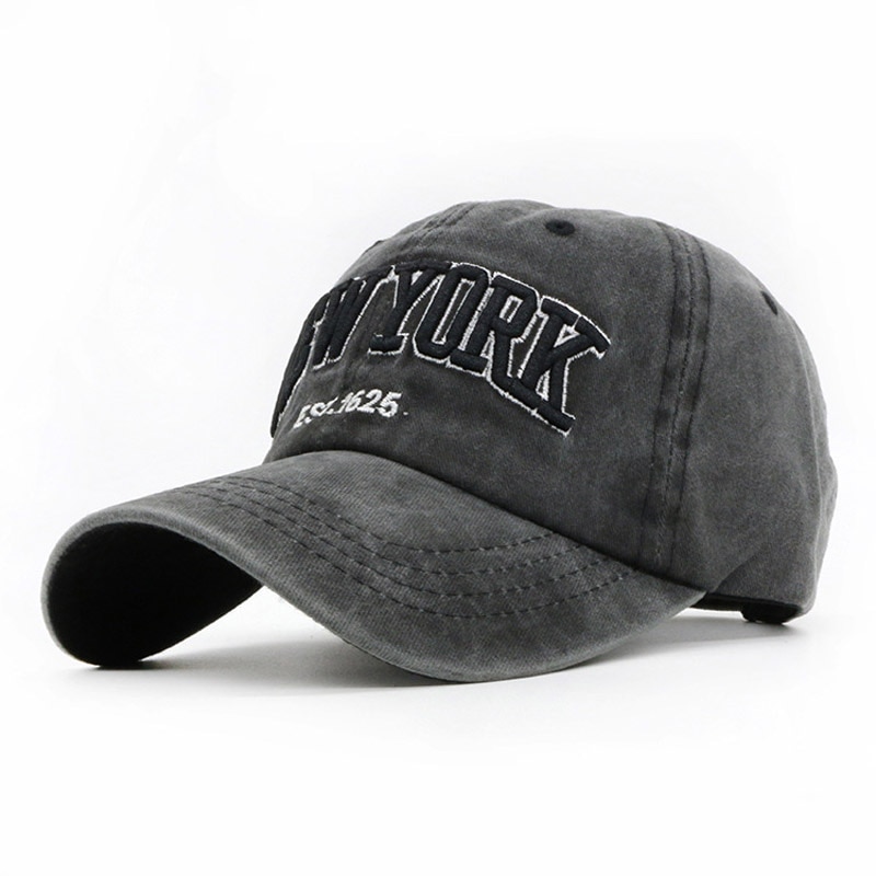 Doitbest vasket 100%  bomulds baseball cap hat til kvinder mænd vintage far hat york broderi udendørs sports kasketter snapback