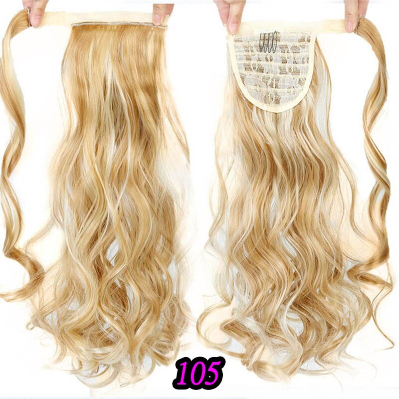 Xuanguang 24 pulgadas de largo pelo rizado pelo sintético pelo Cola de Caballo extensión de pelo de alta temperatura de fibra: 105