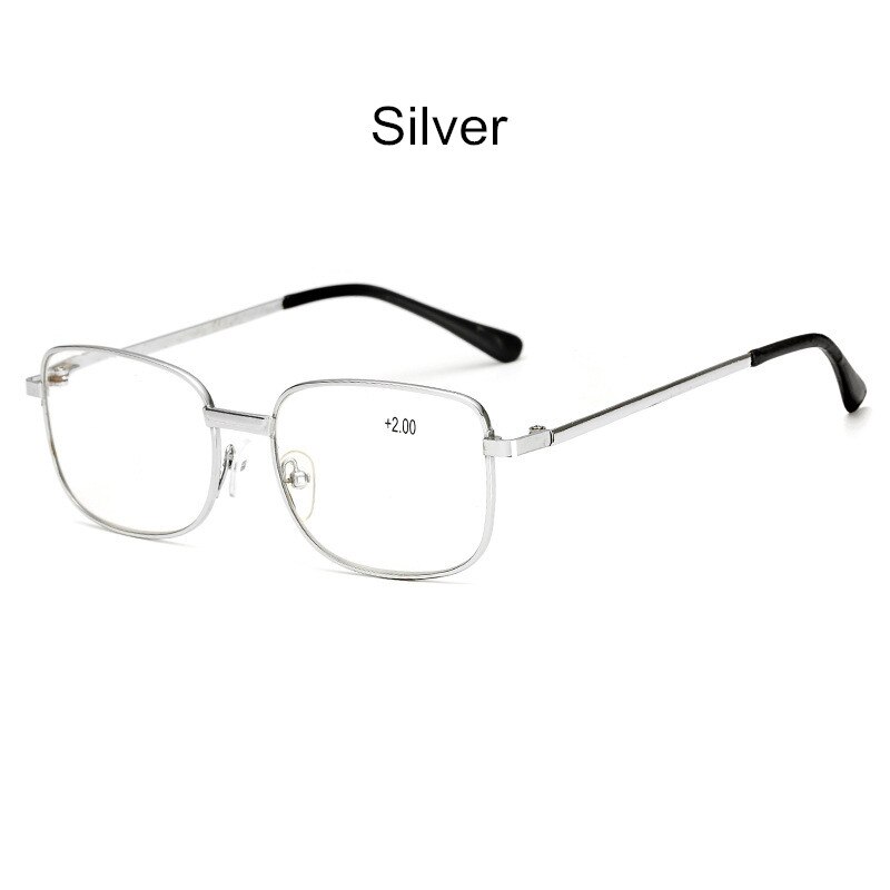 Classic Metal Read Glasses Women Optical Hyperopia Glasses Frame Men Presbyopia Reading Eyeglasses+1.0+1.5+2.0+2.5+3.0+3.5+4.0: +400 / Silver