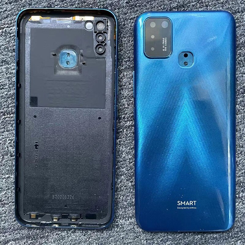 Coque arrière de batterie pour Infinix Smart 5 X657 X657B, boîtier arrière en verre avec caméra: Blue