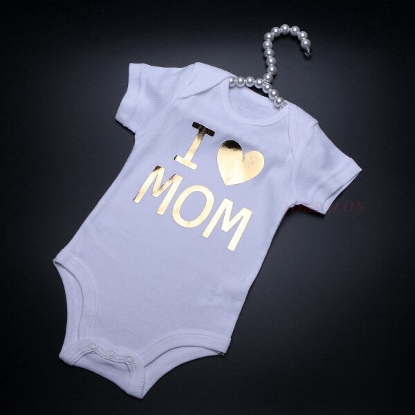 3 Maanden Baby Baby Bodysuit Brief 100 Dagen Baby Jongen Meisje Kleding Sets Wit Katoenen Baby Zomer Kleding Jumpsuit Outfits: Gold MOM