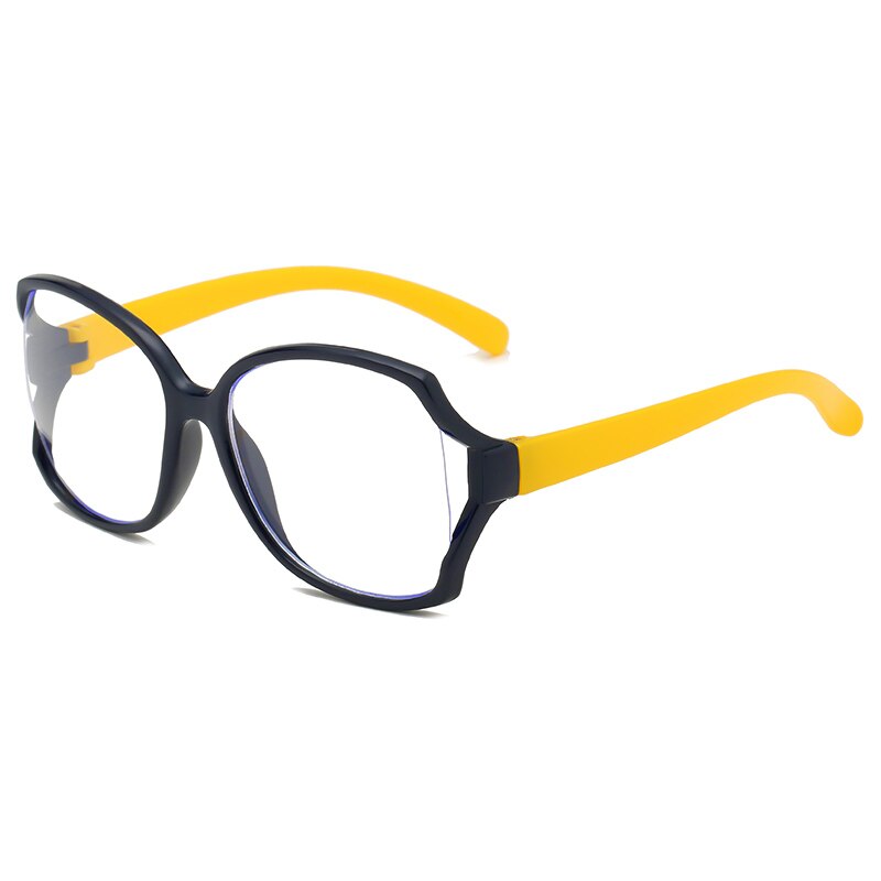 Anti blue Light Kids Glasses Children Big Optical Frame Eyewear Boy Girls Clear Computer Transparent Eyeglasses UV400 Protection: Blue-Yellow
