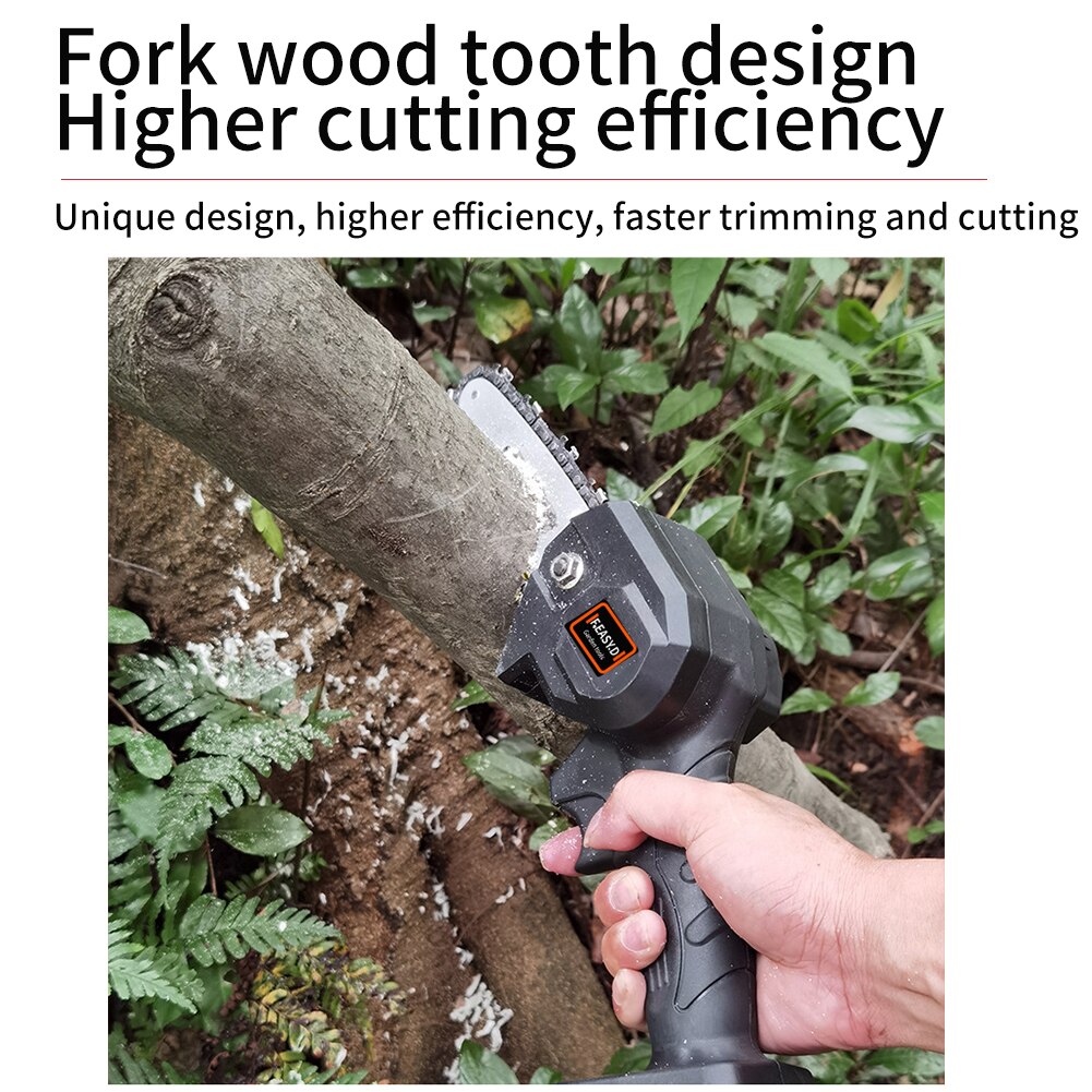 4 Inch Lightweight Smooth Non Slip Cordless Electric Mini Chainsaw For Tree Branch Wood Cutting With Brushless Motor Adjustable