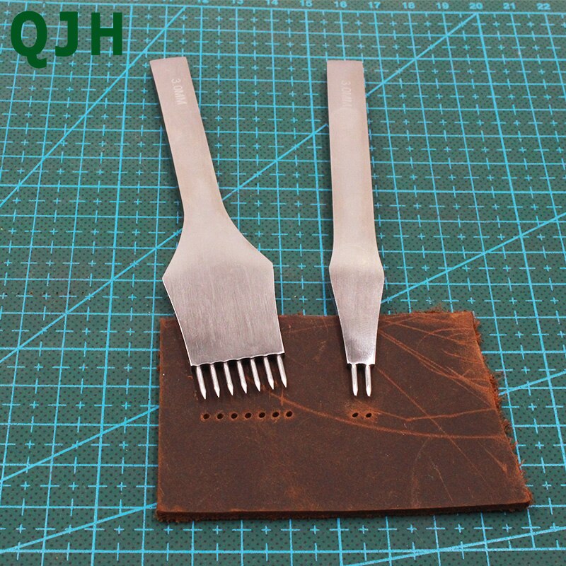 umierać-stali nierdzewnej skórzany punktak pneumatyczny okrągły otwór rękodzieło skóra dłuta kłucia żelaza szwy narzędzia robić skóry 3/4/5mm rozstaw