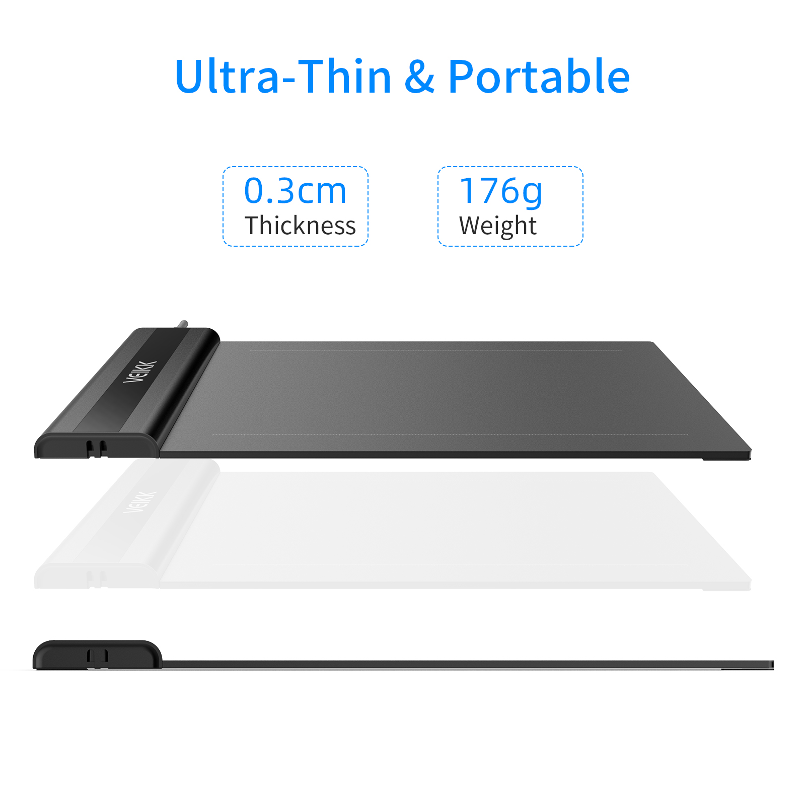 VEIKK S640 Graphics Drawing Tablet 8192 Levels Pressure Art Graphics Tablet Compatible with Windows Mac OS Android for Painting