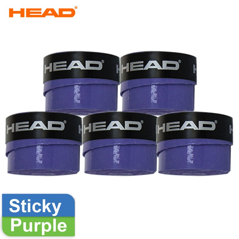 5Pcs Original HEAD Tennis Overgrip PU HEAD Tennis Racket Sweat Band Absorption Grip Badminton Racket Handle Grip Tennis Griptape: sticky purple