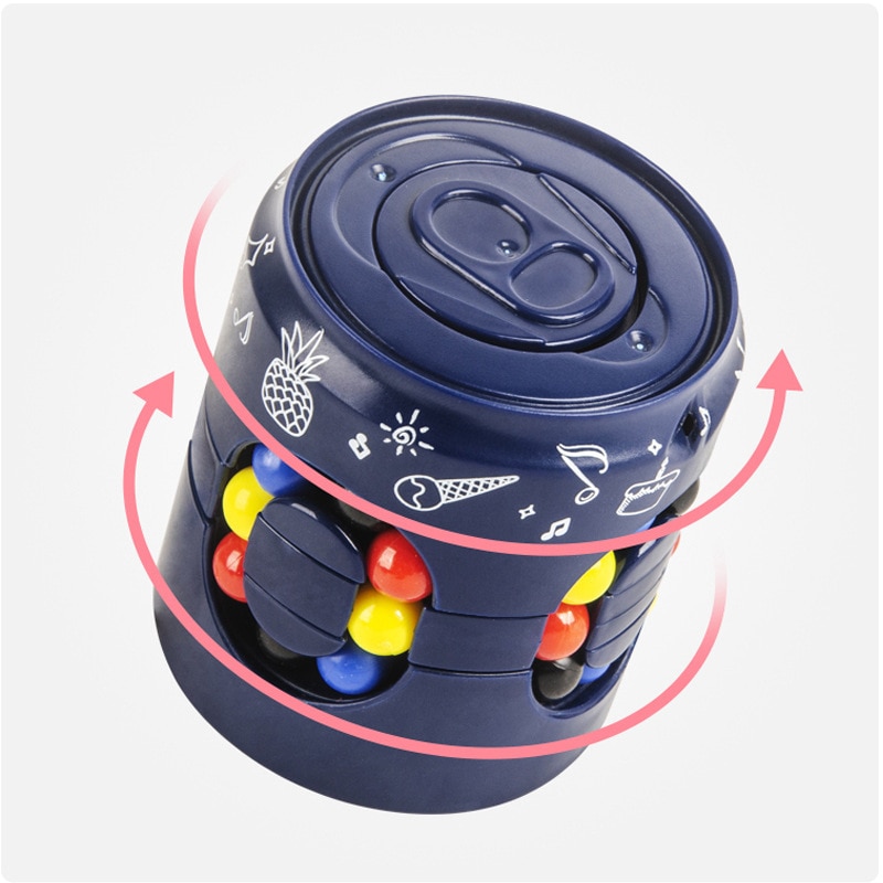 Fidget Rotatable Colorful Magic Cube Decompression Toys Children and Adult Reversible Educational Toys Magic Bean for Kids