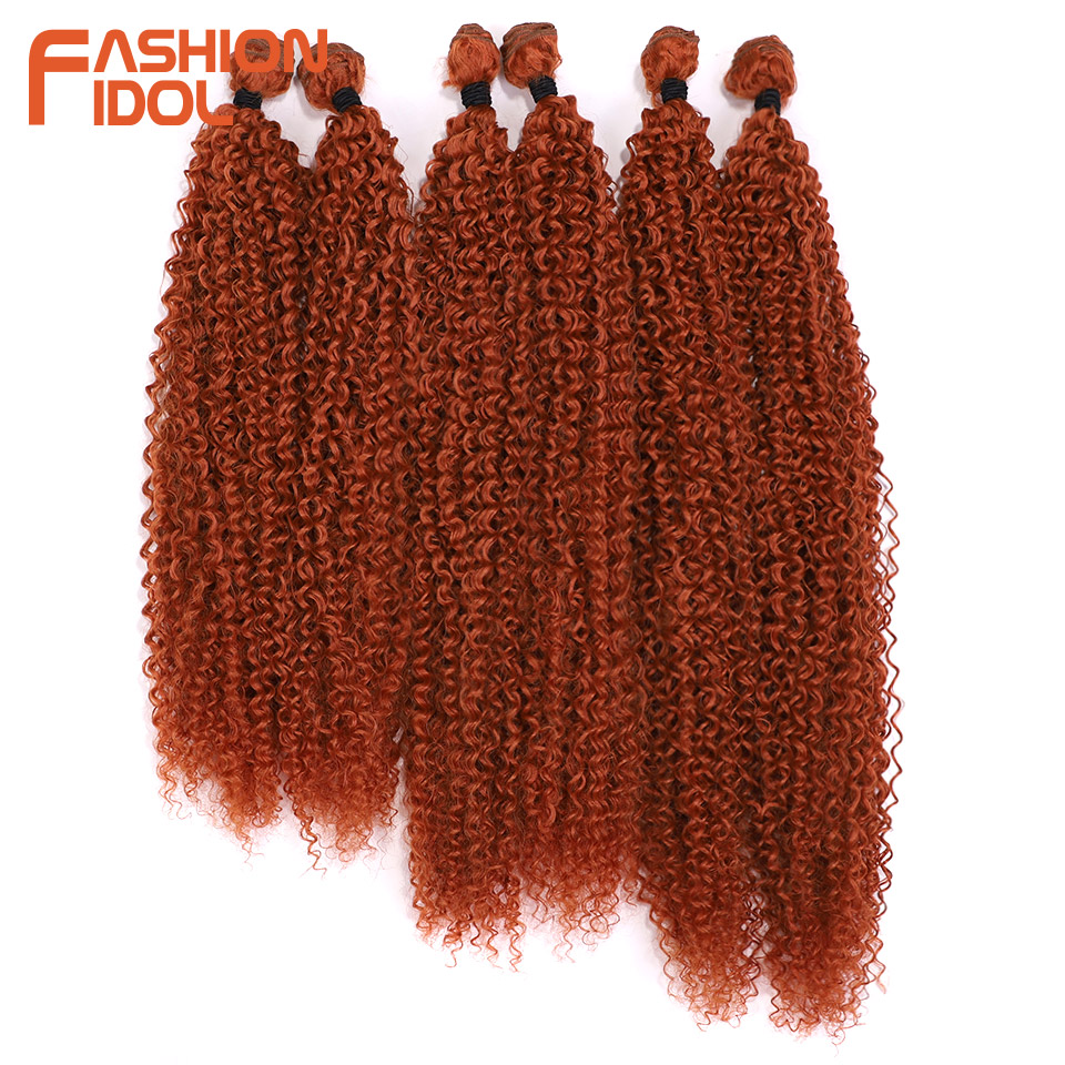 IDOL Afro Kinky Curly Hiukset Synteettinen Hiustenpidennys Ombre Blonde 20-24 Tuumaa 320g: T1b/613