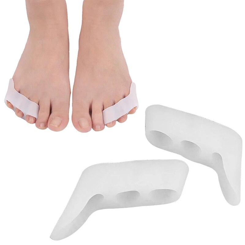 2 pz/4 pz tre fori mignolo dito del piede separatore silicone poco protettore gel distanziatore borsite correttore sollievo dal dolore cura del piede Pedicure
