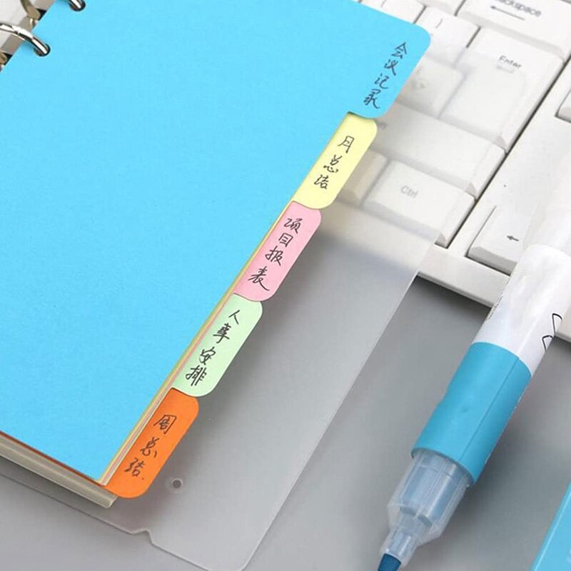 30Pcs 6 Reliure À Anneaux Séparateurs Avec 4 Onglets Diviseur De Papier Catégorie Page D&#39;indexation Cartes Feuilles Liants