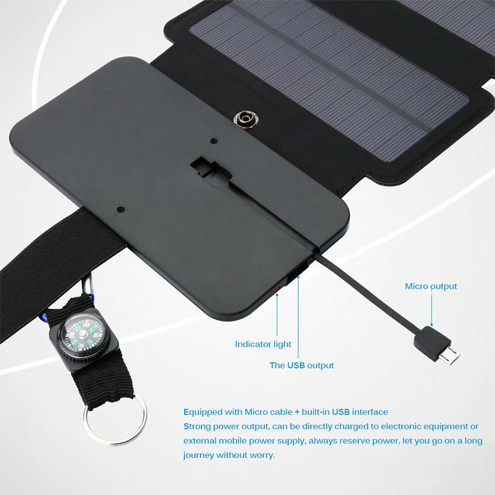 Universal dobrável sunpower dobrável dobrável 10 w carregador de telefone solar 5 v 2.1a dispositivos de saída usb seguro portátil painéis solares para smartphone