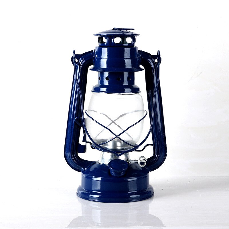 25cm retro klassisk parafin lampe 6 farger 235 led dimbare parafin lanterner veke bærbare lys bærbare lys utsmykning: Dyp safir