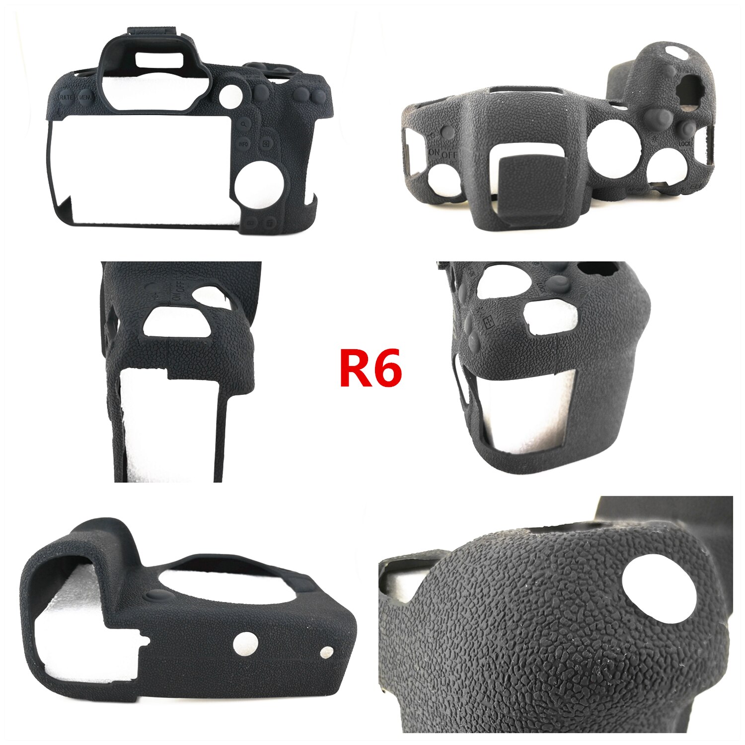 Gummisilikonfodral kroppsskydd skydd ramskal för canon eos  r5 r6 eosr 5 eosr 6 spegellös kamera