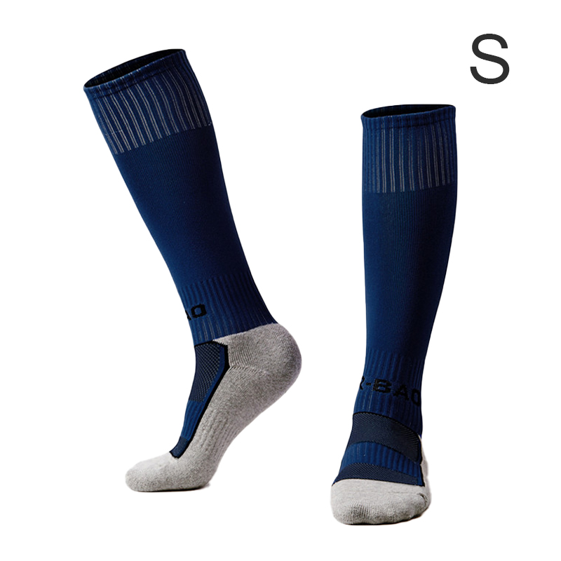 LOOZYKIT Outdoor Sports Football Socks Soccer Long Stocking Knee High Football Volleyball Breathable Children Sock: navy / S