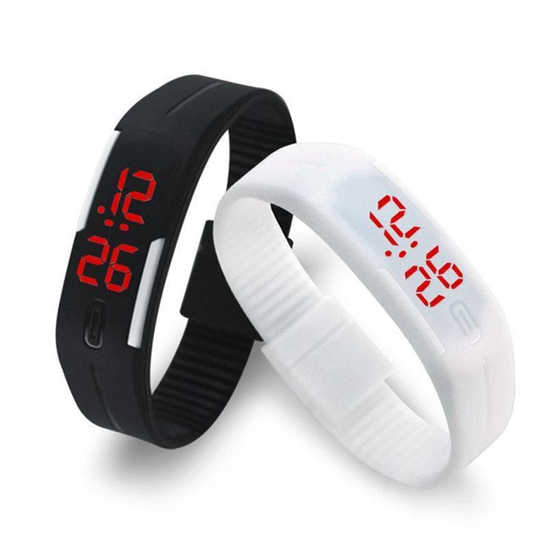 Reloj de mujer para hombre y mujer de Color caramelo, relojes de goma LED para niños, pulsera con fecha, reloj de pulsera deportivo Digital para estudiante,