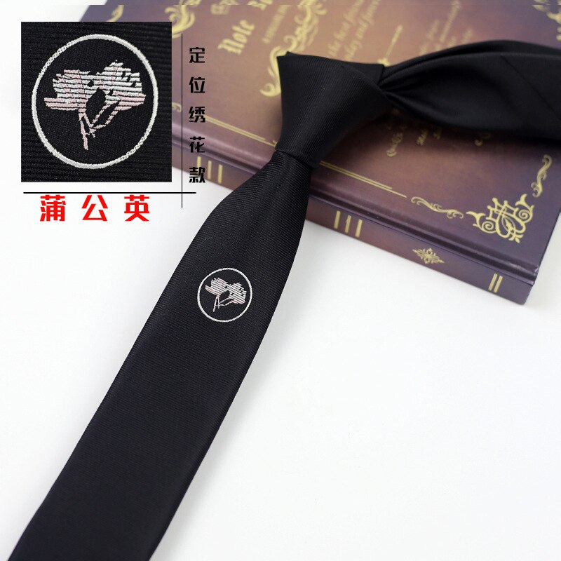 Mænd slips personlighed broderi blomster sort rød forretning afslappet koreansk britisk smal 5cm slips vild trend slips tilbehør: Zy-cx-c