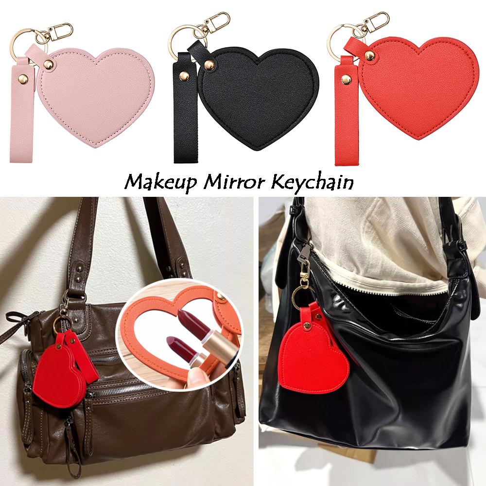 Sleutelhanger met spiegel Rugzakhanger Hangende make-upspiegel Mini Pocket Heart Bag Accessoires Sleutelhanger Sleutelhouder Mart Ett Llaveros